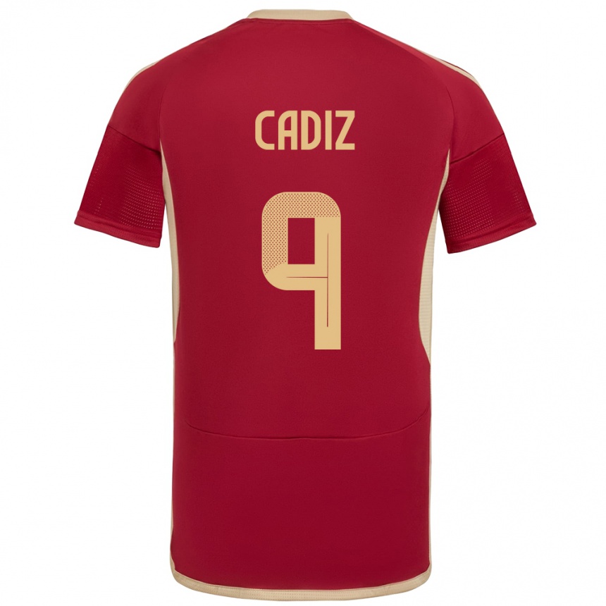 Kids Football Venezuela Jhonder Cádiz #9 Burgundy Home Jersey 24-26 T-Shirt Canada