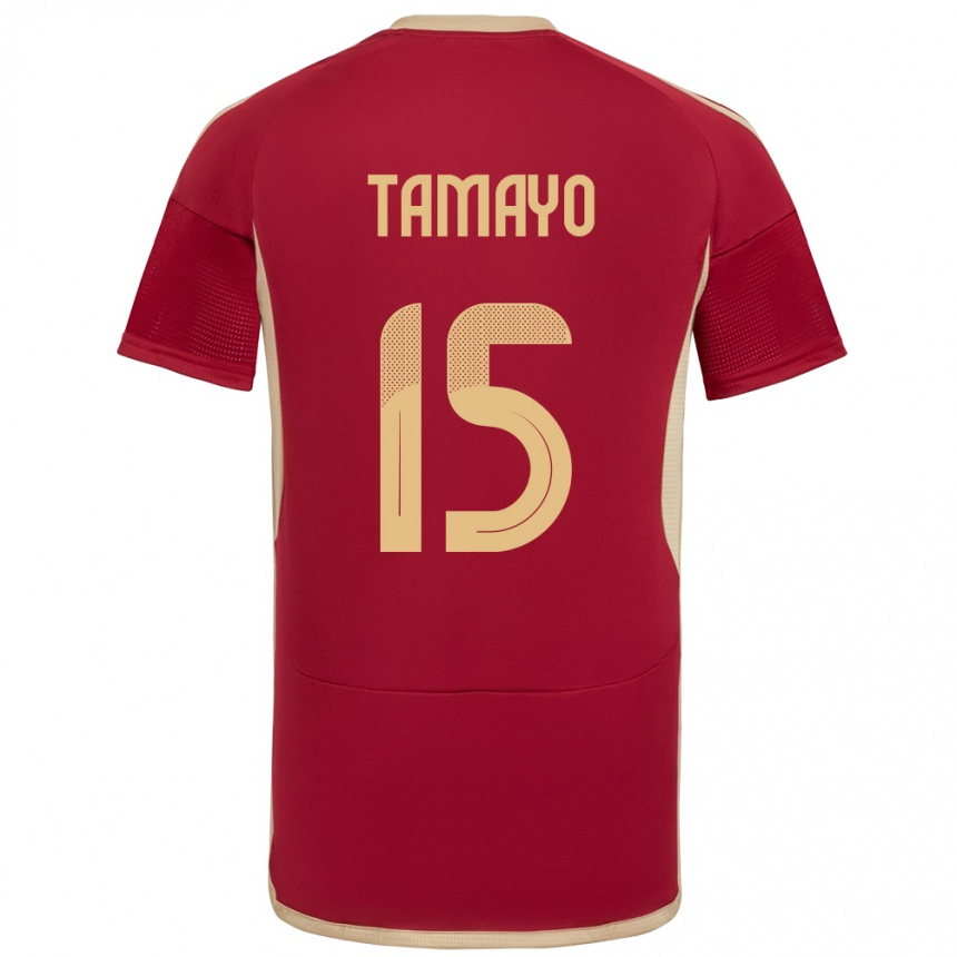 Kids Football Venezuela Bianneider Tamayo #15 Burgundy Home Jersey 24-26 T-Shirt Canada