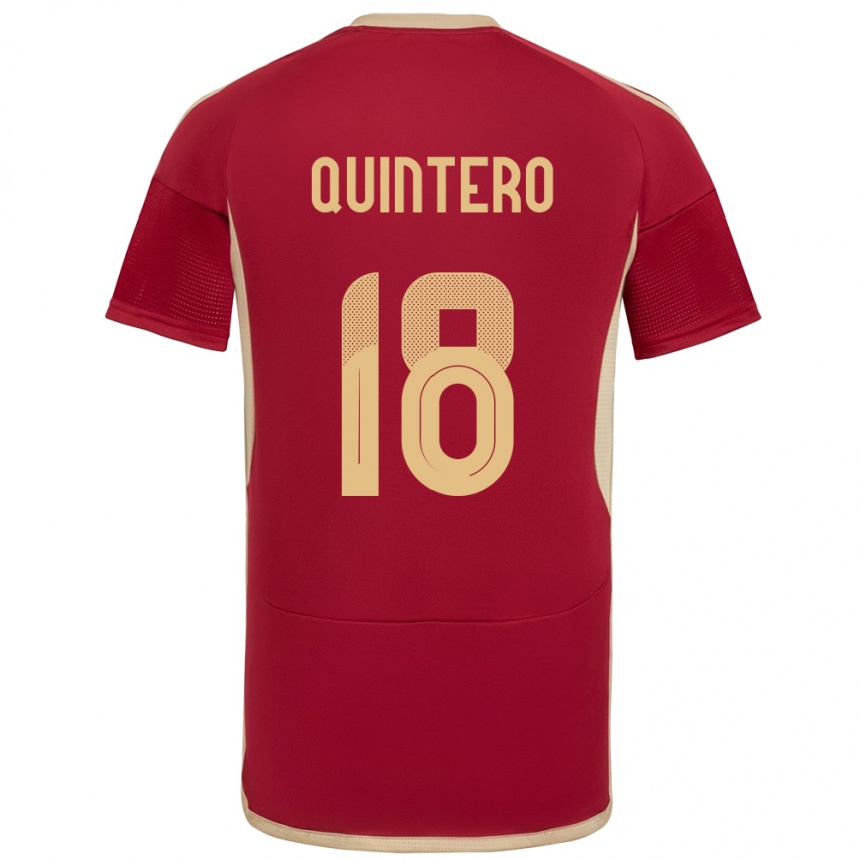 Kids Football Venezuela Jesús Quintero #18 Burgundy Home Jersey 24-26 T-Shirt Canada