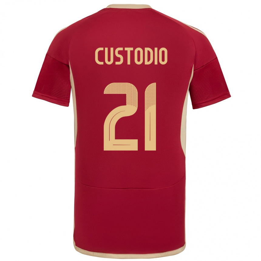 Kids Football Venezuela Alex Custodio #21 Burgundy Home Jersey 24-26 T-Shirt Canada