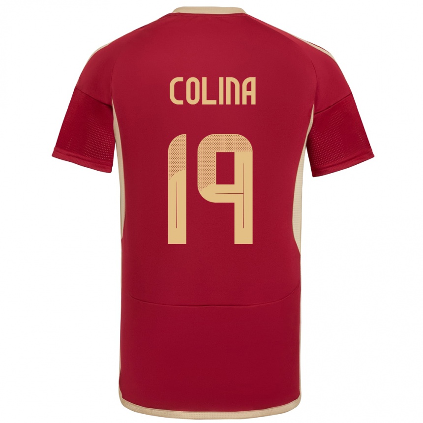 Kids Football Venezuela Junior Colina #19 Burgundy Home Jersey 24-26 T-Shirt Canada