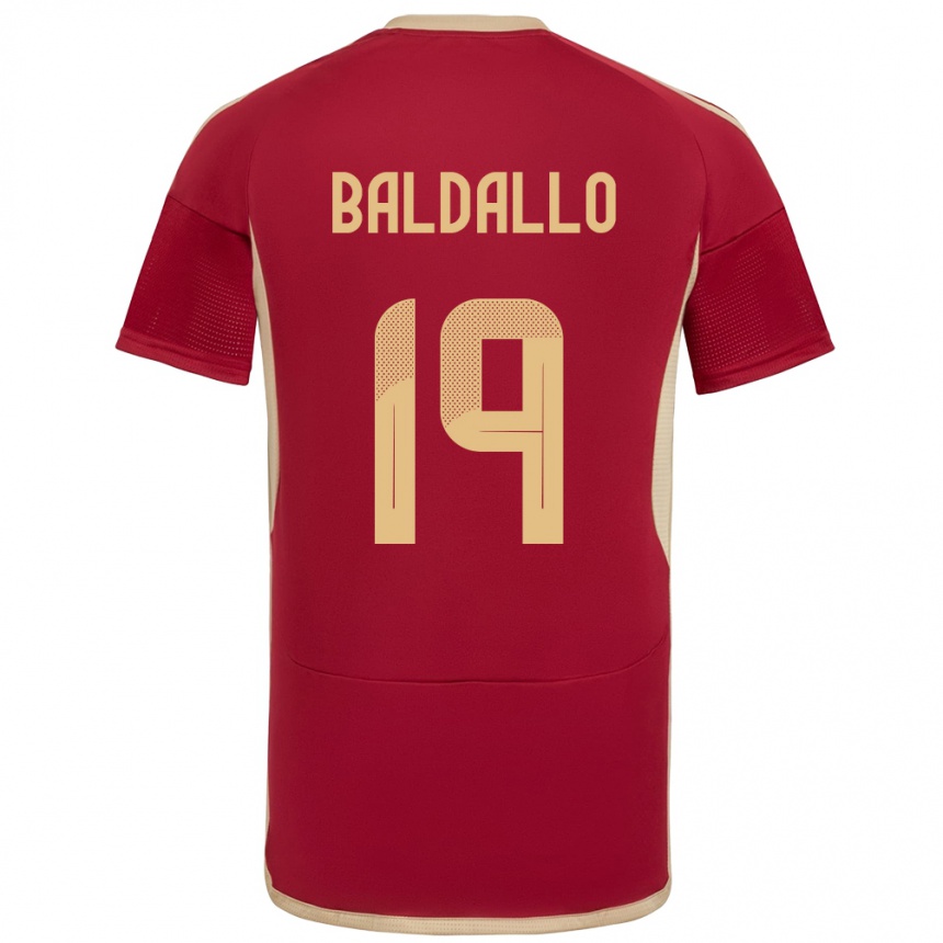 Kids Football Venezuela Micheel Baldallo #19 Burgundy Home Jersey 24-26 T-Shirt Canada