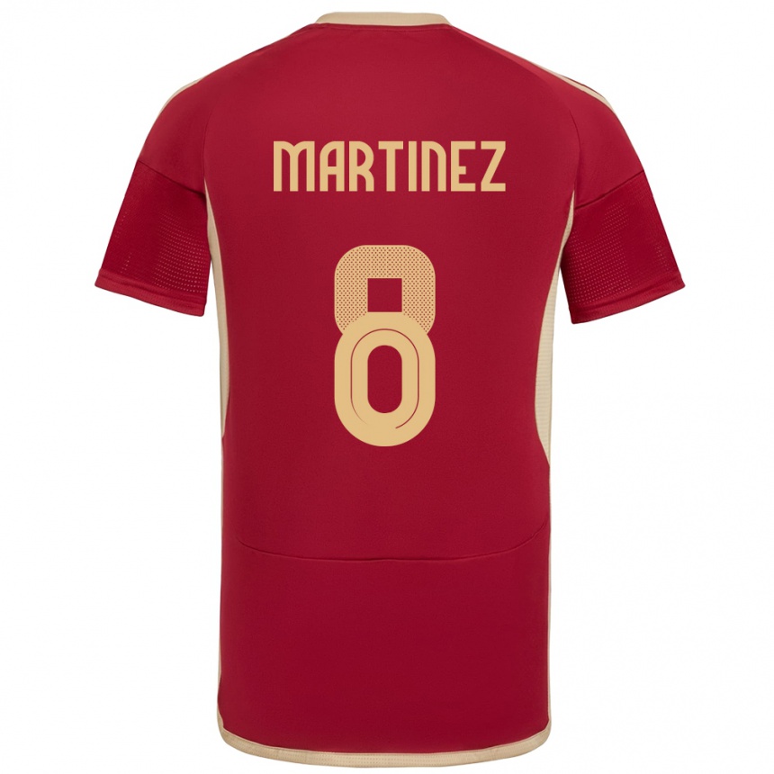 Kids Football Venezuela Bárbara Martínez #8 Burgundy Home Jersey 24-26 T-Shirt Canada