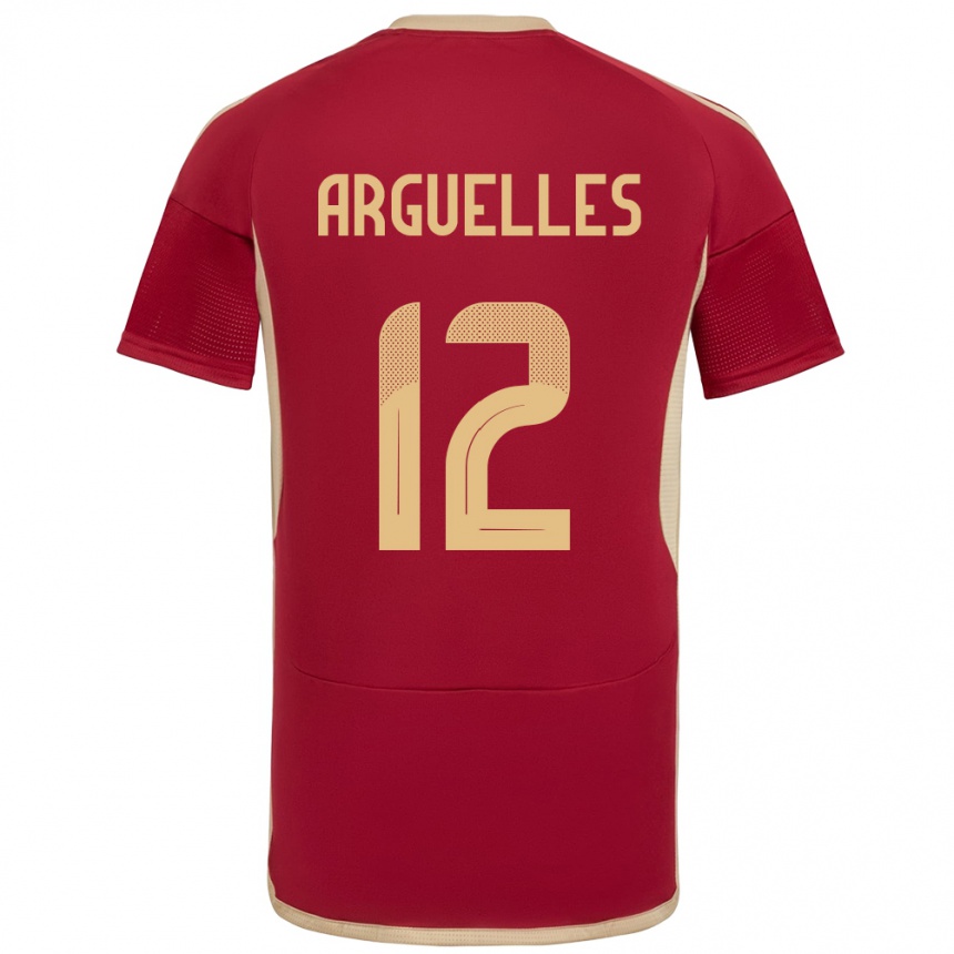 Kids Football Venezuela Wilmary Argüelles #12 Burgundy Home Jersey 24-26 T-Shirt Canada