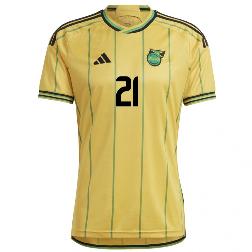 Kids Football Jamaica Cheyna Matthews #21 Yellow Home Jersey 24-26 T-Shirt Canada