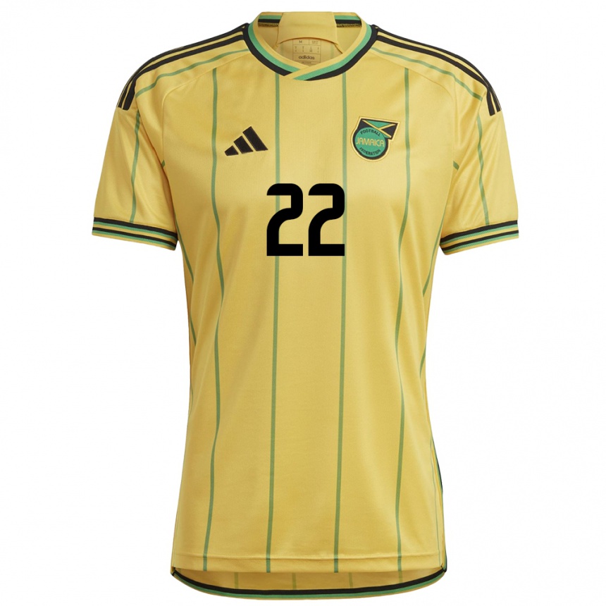 Kids Football Jamaica Kayla Mckenna #22 Yellow Home Jersey 24-26 T-Shirt Canada