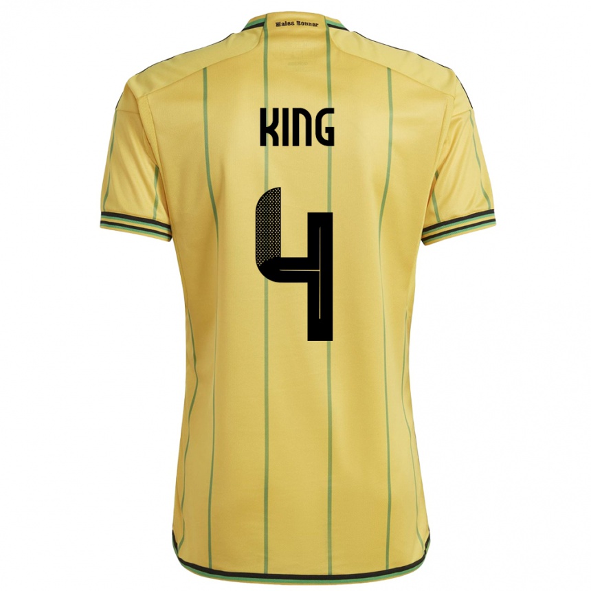 Kids Football Jamaica Richard King #4 Yellow Home Jersey 24-26 T-Shirt Canada