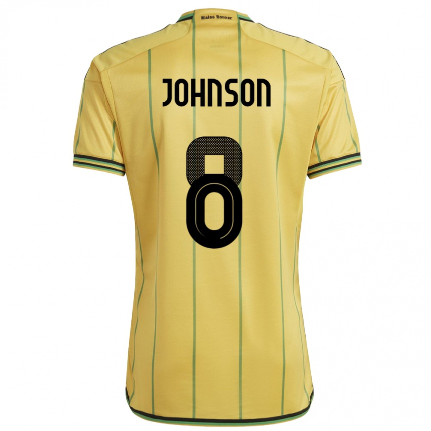 Kids Football Jamaica Daniel Johnson #8 Yellow Home Jersey 24-26 T-Shirt Canada