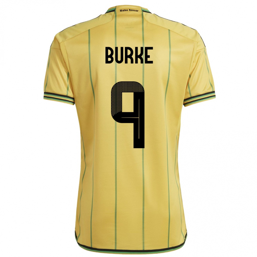 Kids Football Jamaica Cory Burke #9 Yellow Home Jersey 24-26 T-Shirt Canada