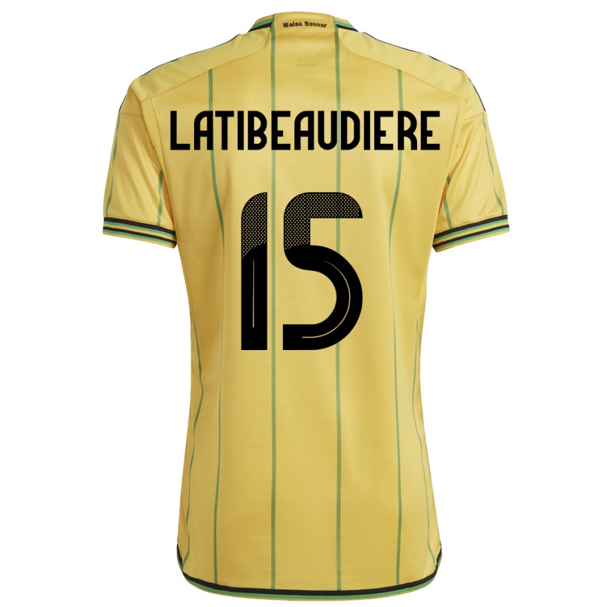 Kids Football Jamaica Joel Latibeaudiere #15 Yellow Home Jersey 24-26 T-Shirt Canada