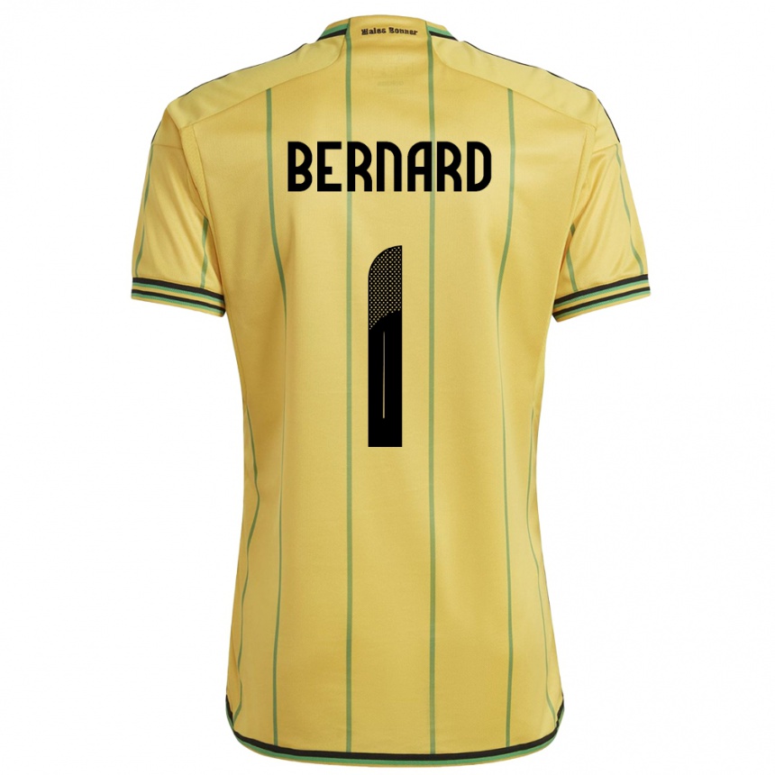 Kids Football Jamaica Akeem Bernard #1 Yellow Home Jersey 24-26 T-Shirt Canada