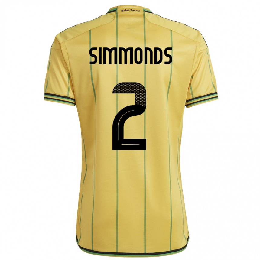 Kids Football Jamaica Nicholas Simmonds #2 Yellow Home Jersey 24-26 T-Shirt Canada