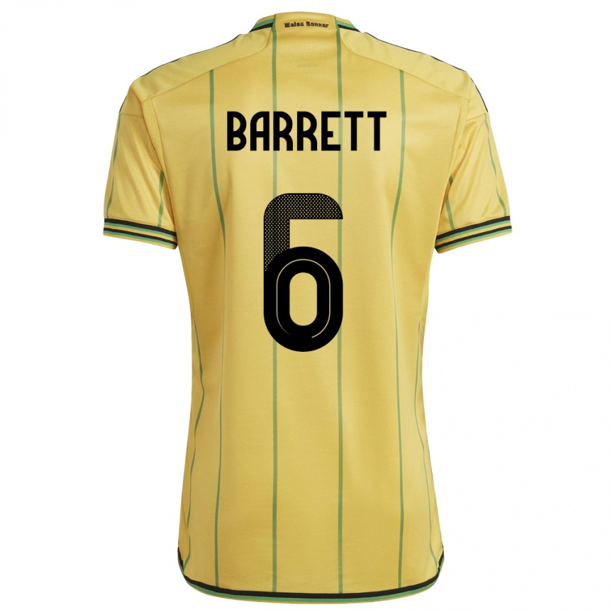 Kids Football Jamaica Ronaldo Barrett #6 Yellow Home Jersey 24-26 T-Shirt Canada