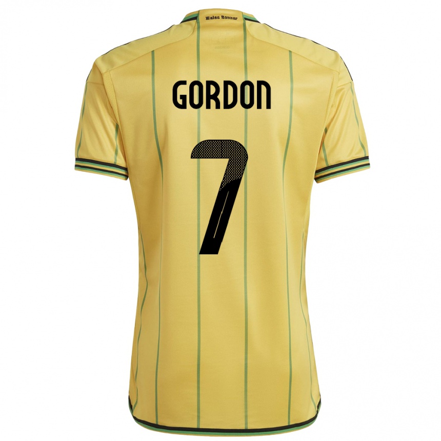 Kids Football Jamaica Robino Gordon #7 Yellow Home Jersey 24-26 T-Shirt Canada