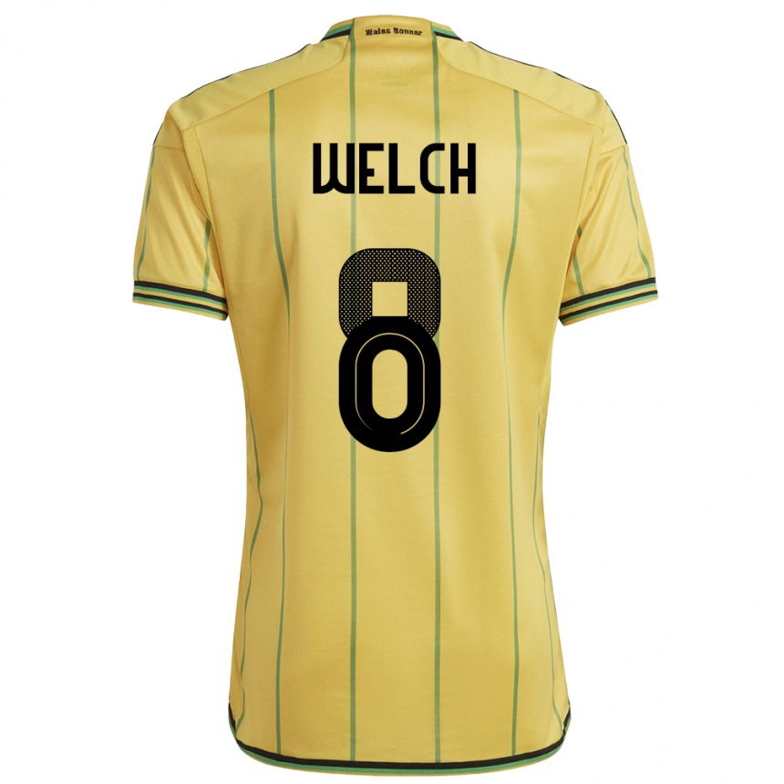 Kids Football Jamaica Makai Welch #8 Yellow Home Jersey 24-26 T-Shirt Canada