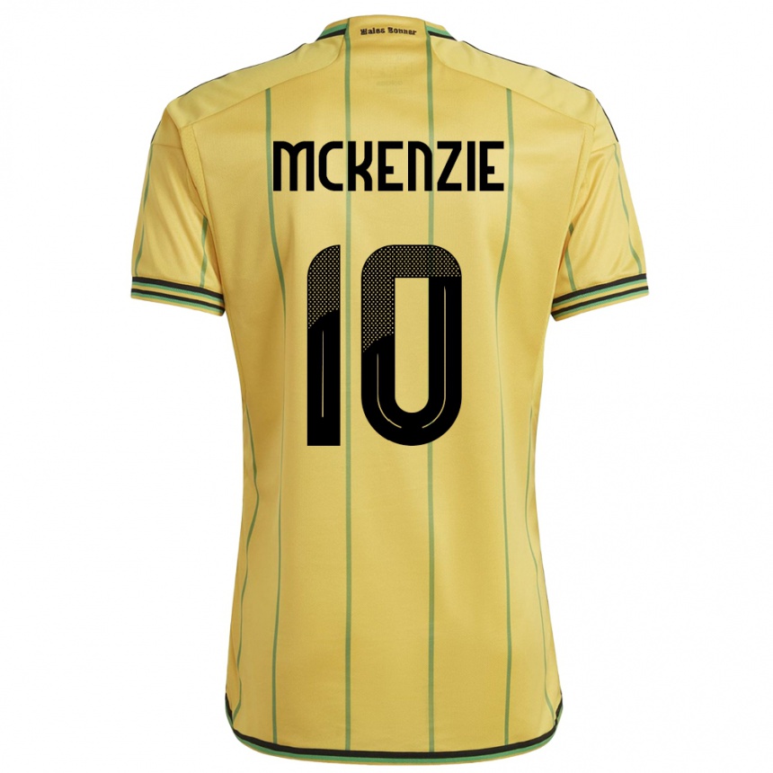 Kids Football Jamaica Denzel Mckenzie #10 Yellow Home Jersey 24-26 T-Shirt Canada