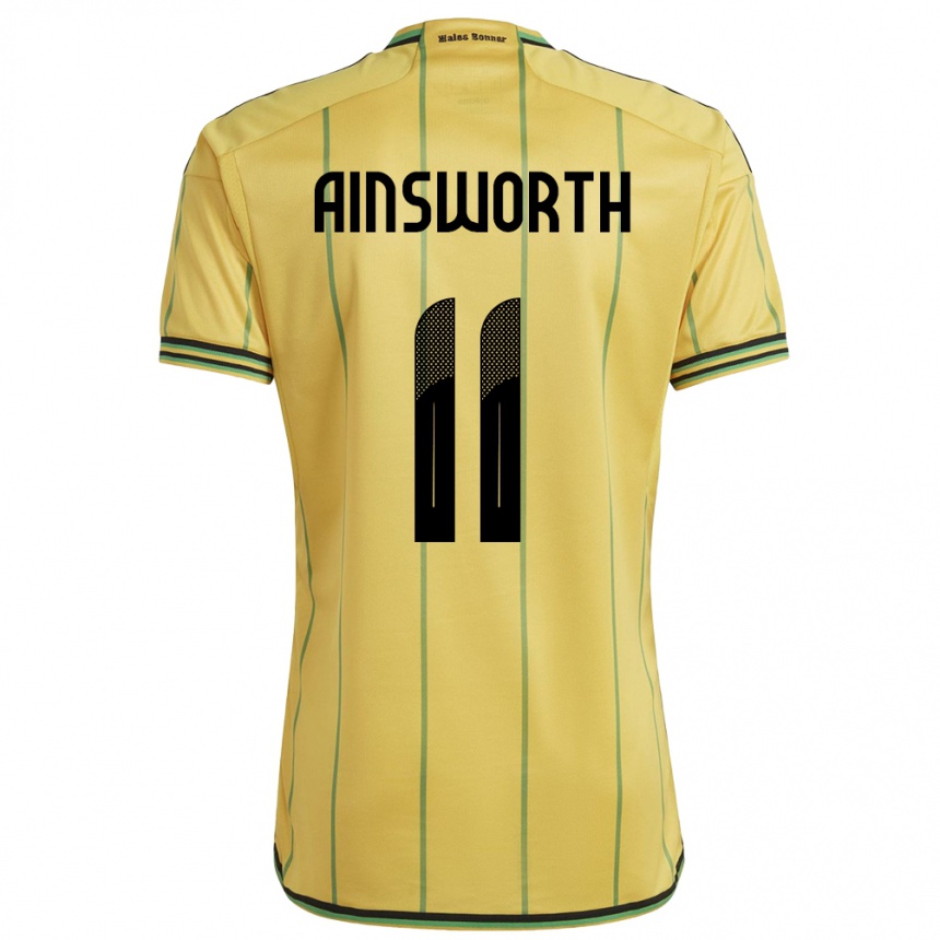 Kids Football Jamaica Christopher Ainsworth #11 Yellow Home Jersey 24-26 T-Shirt Canada