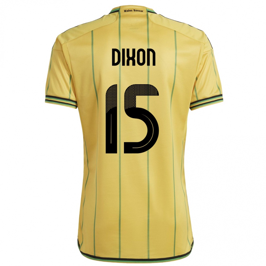 Kids Football Jamaica Ahir Dixon #15 Yellow Home Jersey 24-26 T-Shirt Canada