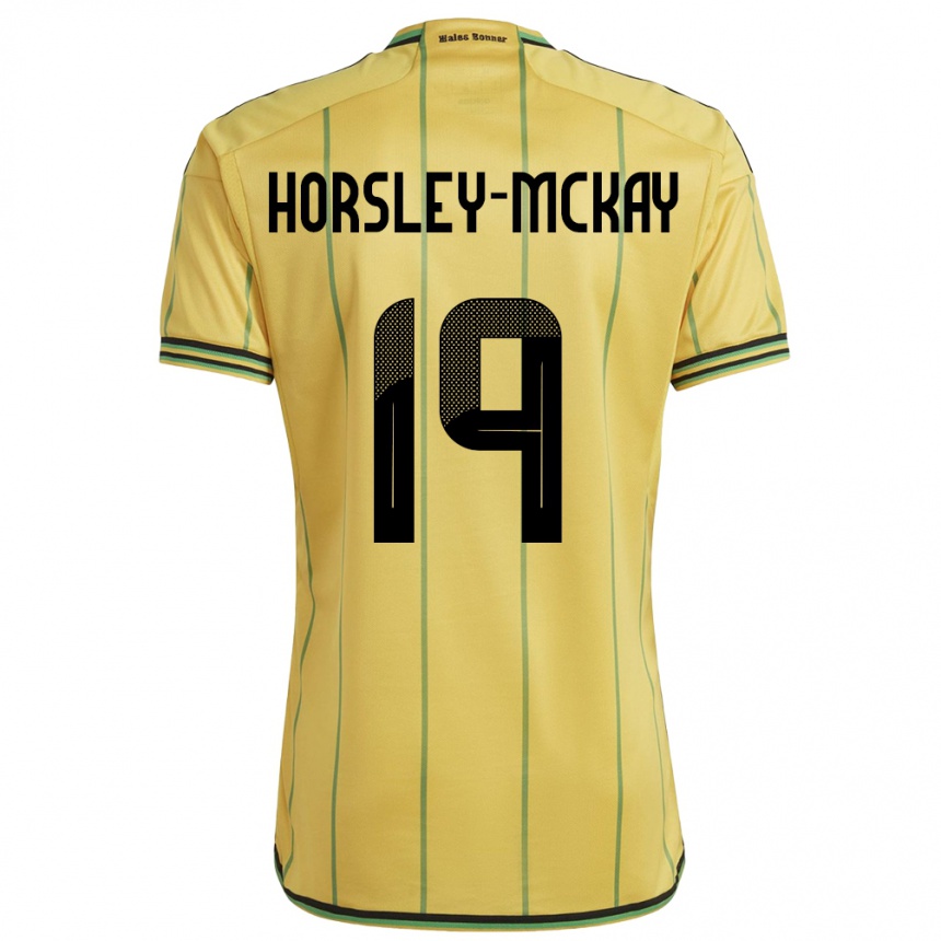 Kids Football Jamaica Kyron Horsley-Mckay #19 Yellow Home Jersey 24-26 T-Shirt Canada