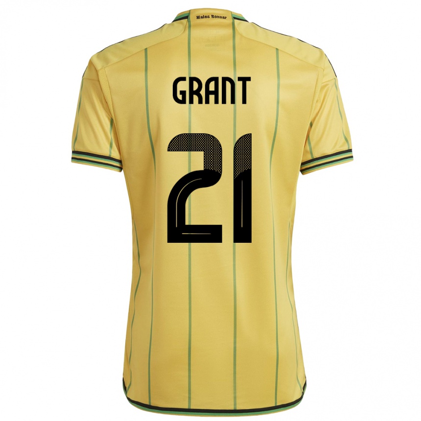 Kids Football Jamaica Joshua Grant #21 Yellow Home Jersey 24-26 T-Shirt Canada