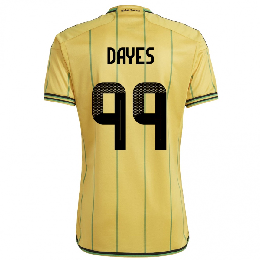 Kids Football Jamaica Malikae Dayes #99 Yellow Home Jersey 24-26 T-Shirt Canada