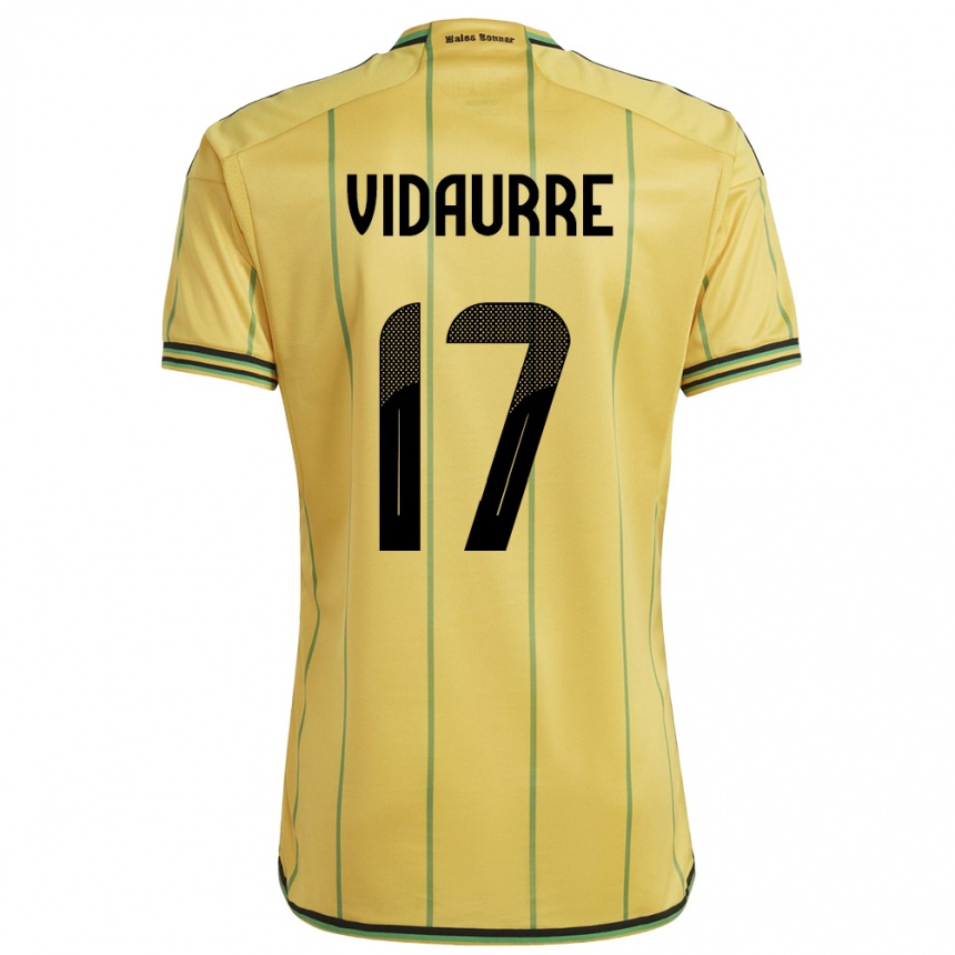 Kids Football Jamaica Zoe Vidaurre #17 Yellow Home Jersey 24-26 T-Shirt Canada