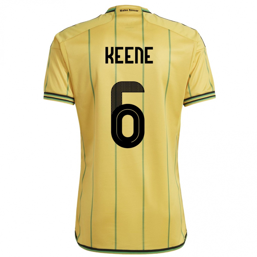 Kids Football Jamaica Alika Keene #6 Yellow Home Jersey 24-26 T-Shirt Canada