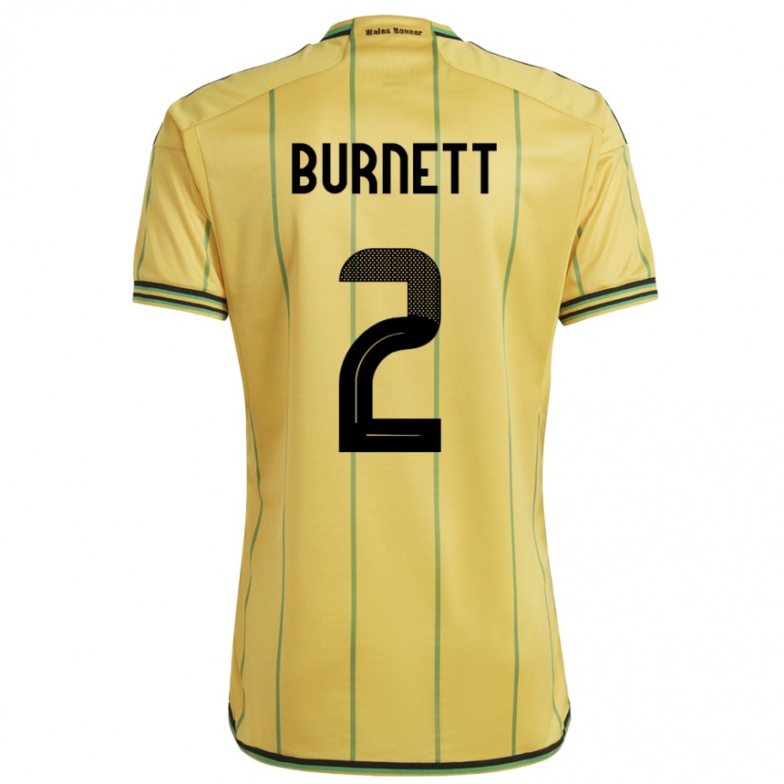 Kids Football Jamaica Theanna Burnett #2 Yellow Home Jersey 24-26 T-Shirt Canada