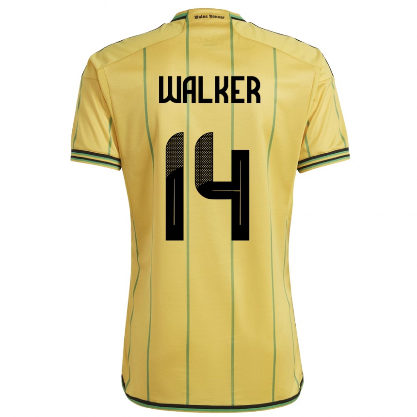 Kids Football Jamaica Ricshya Walker #14 Yellow Home Jersey 24-26 T-Shirt Canada