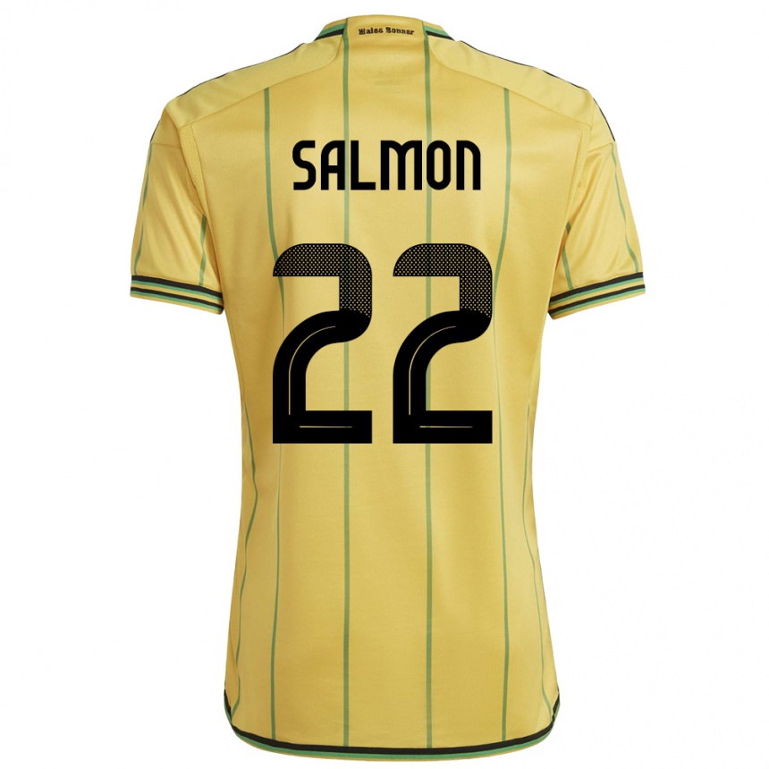 Kids Football Jamaica Christina Salmon #22 Yellow Home Jersey 24-26 T-Shirt Canada