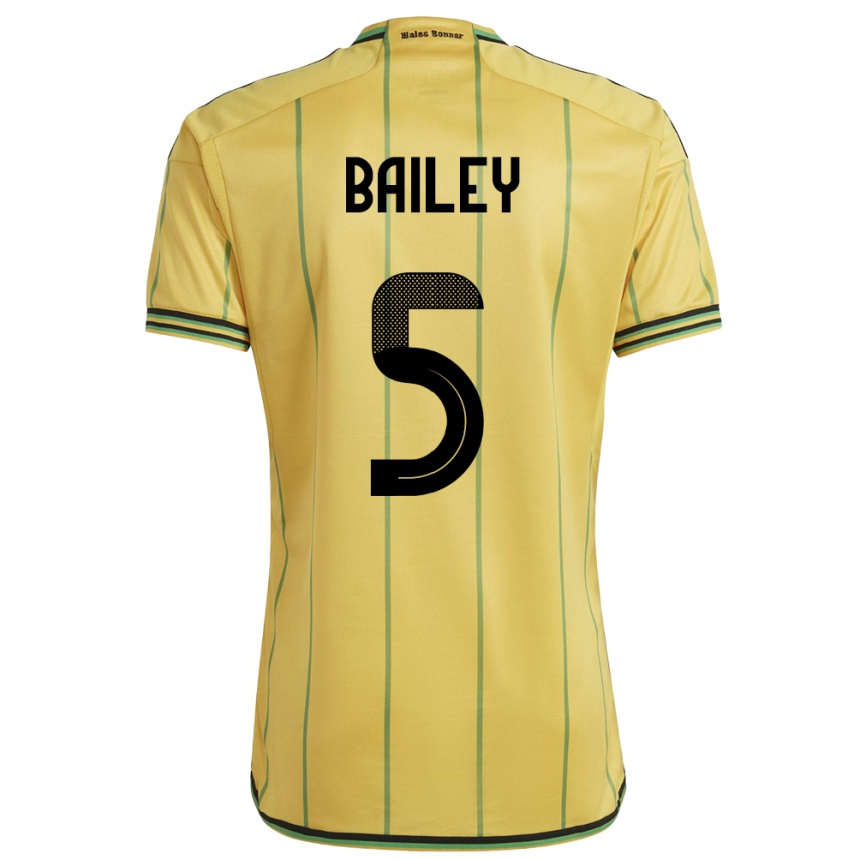 Kids Football Jamaica Jade Bailey #5 Yellow Home Jersey 24-26 T-Shirt Canada