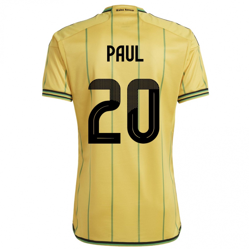 Kids Football Jamaica Lachante Paul #20 Yellow Home Jersey 24-26 T-Shirt Canada