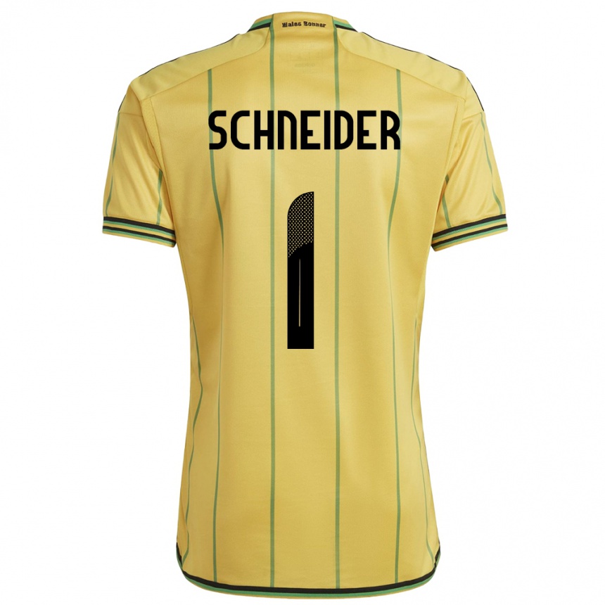 Kids Football Jamaica Sydney Schneider #1 Yellow Home Jersey 24-26 T-Shirt Canada