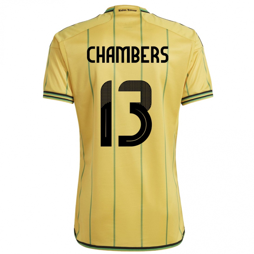 Kids Football Jamaica Chris-Ann Chambers #13 Yellow Home Jersey 24-26 T-Shirt Canada