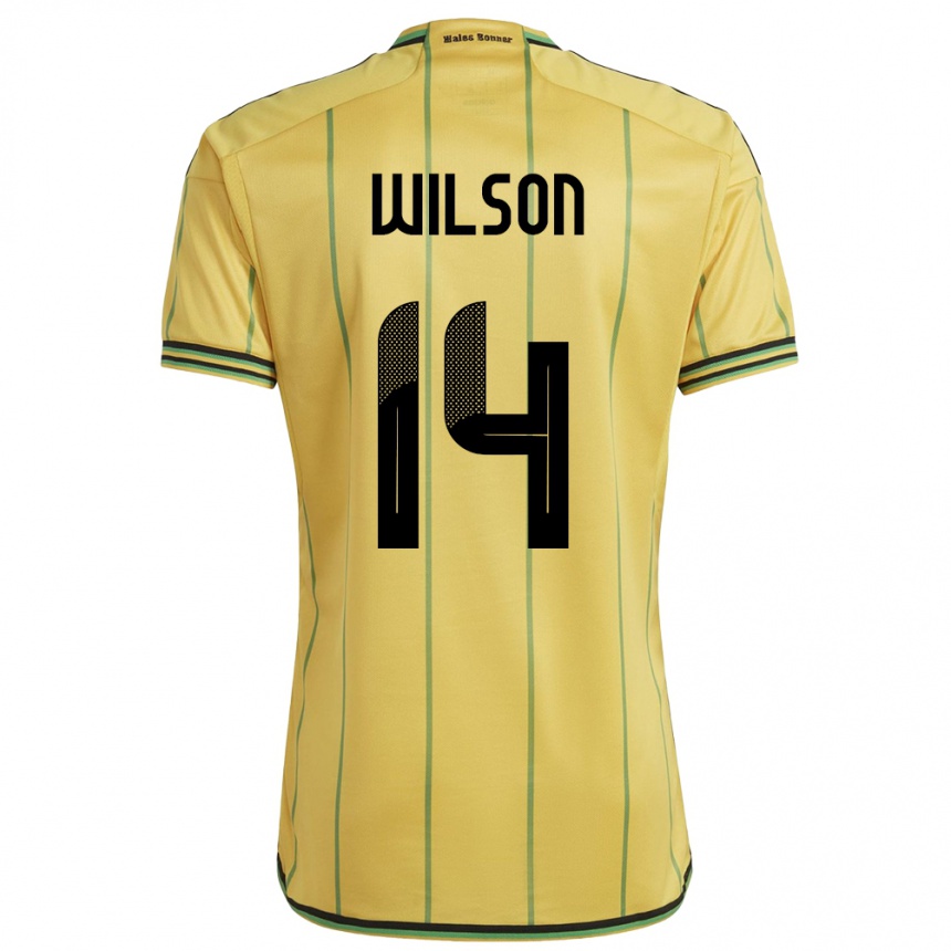 Kids Football Jamaica Siobhan Wilson #14 Yellow Home Jersey 24-26 T-Shirt Canada