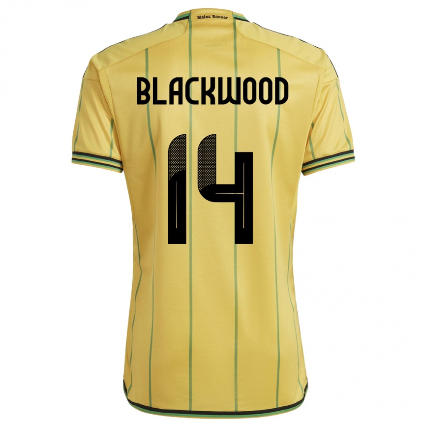 Kids Football Jamaica Deneisha Blackwood #14 Yellow Home Jersey 24-26 T-Shirt Canada