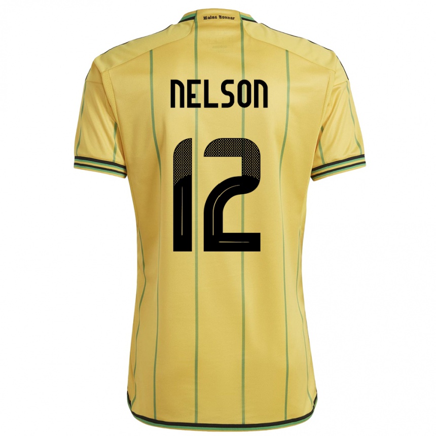 Kids Football Jamaica Tyiesha Nelson #12 Yellow Home Jersey 24-26 T-Shirt Canada