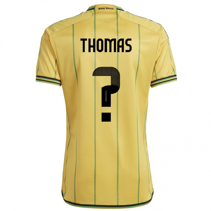 Kids Football Jamaica Kersha Thomas #0 Yellow Home Jersey 24-26 T-Shirt Canada