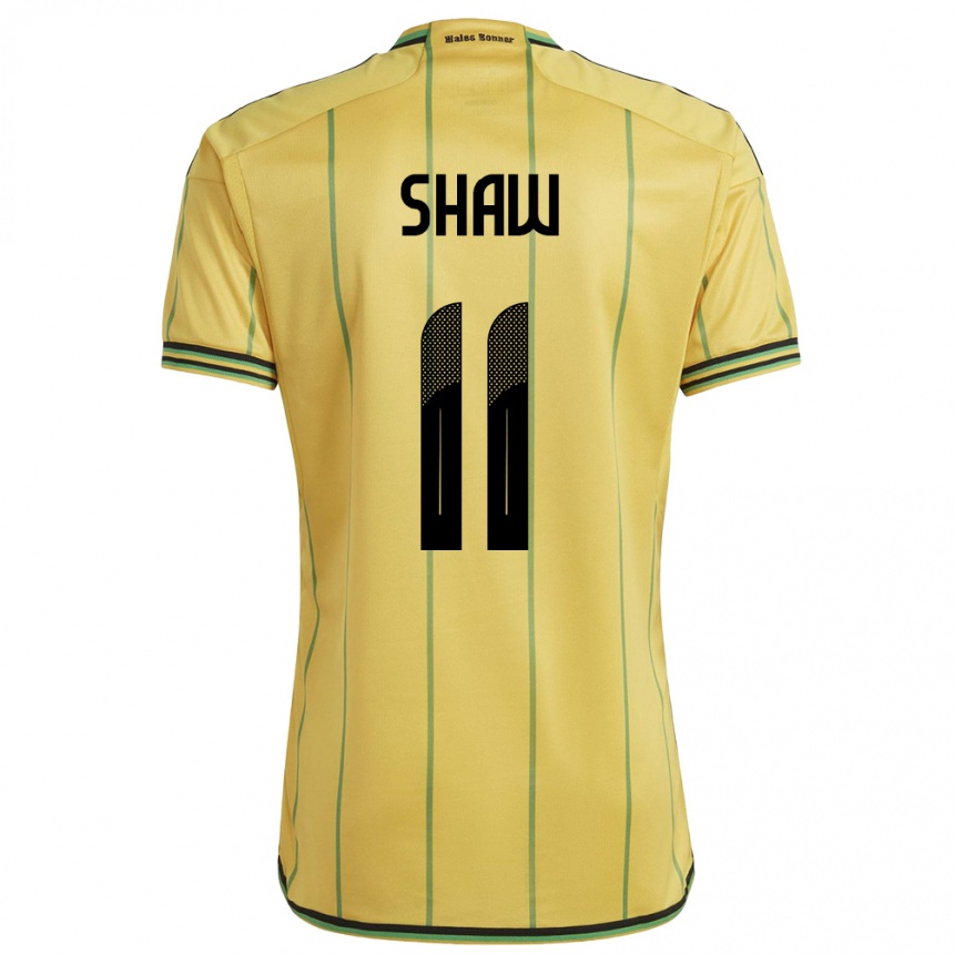 Kids Football Jamaica Khadija Shaw #11 Yellow Home Jersey 24-26 T-Shirt Canada