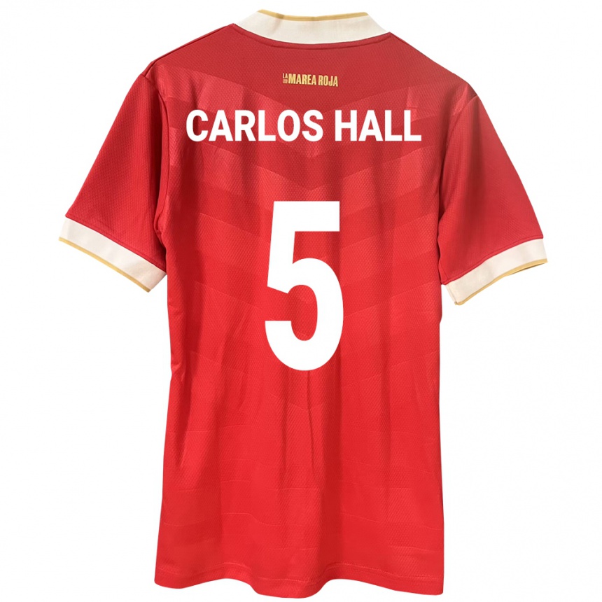 Kids Football Panama Juan Carlos Hall #5 Red Home Jersey 24-26 T-Shirt Canada