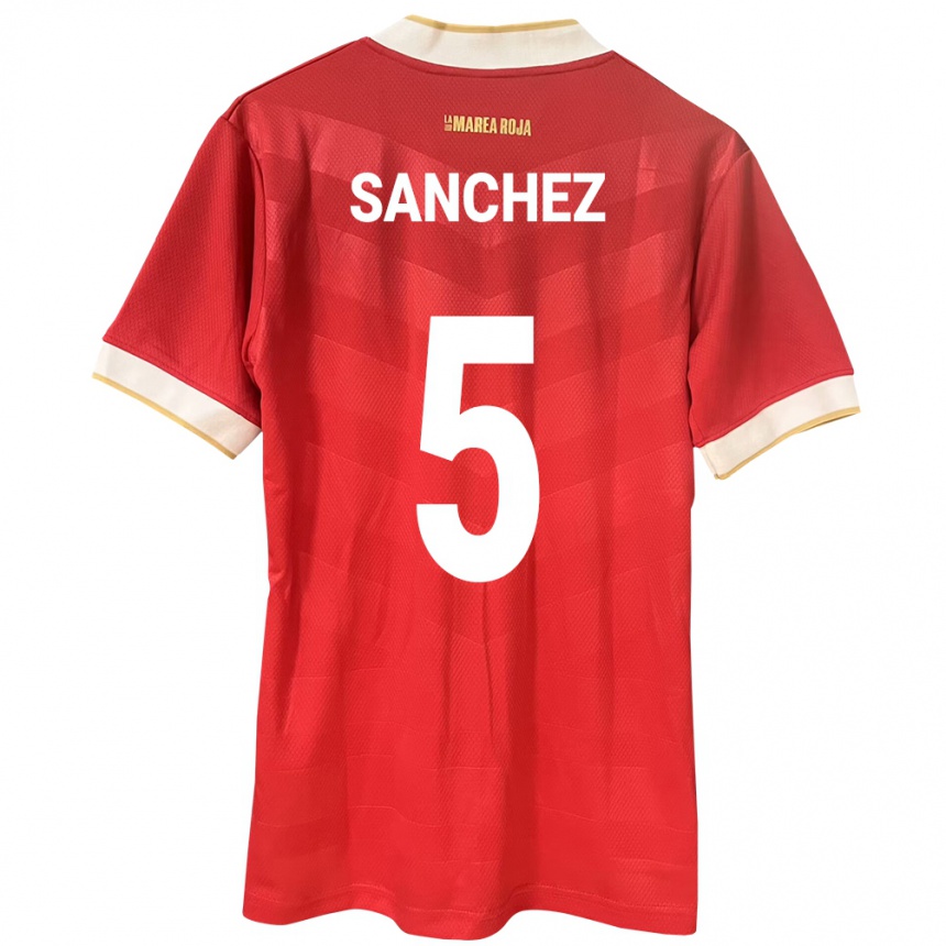 Kids Football Panama Leydis Sánchez #5 Red Home Jersey 24-26 T-Shirt Canada