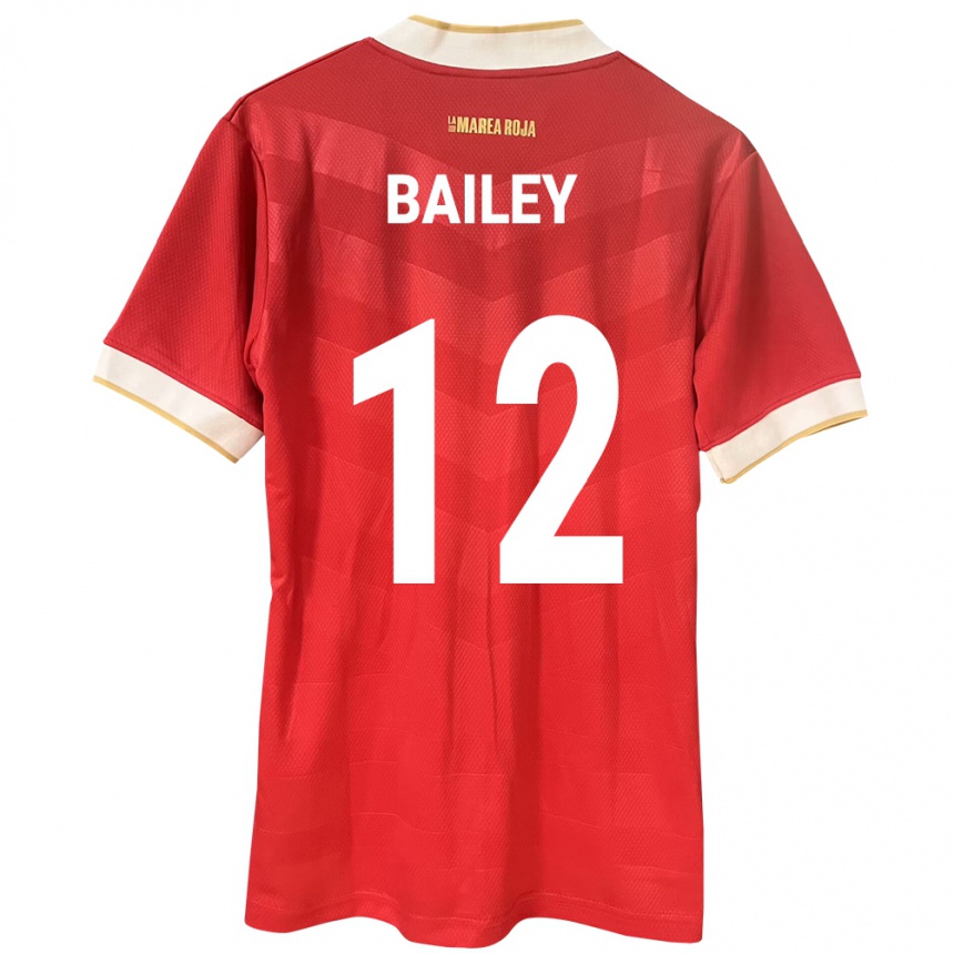 Kids Football Panama Yenith Bailey #12 Red Home Jersey 24-26 T-Shirt Canada