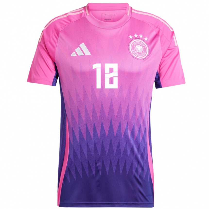 Kids Football Germany Justin Diehl #18 Pink Purple Away Jersey 24-26 T-Shirt Canada