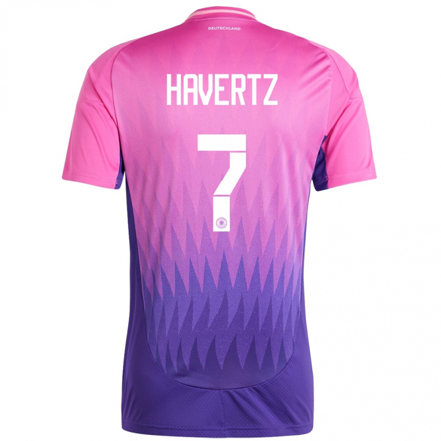 Kids Football Germany Kai Havertz #7 Pink Purple Away Jersey 24-26 T-Shirt Canada