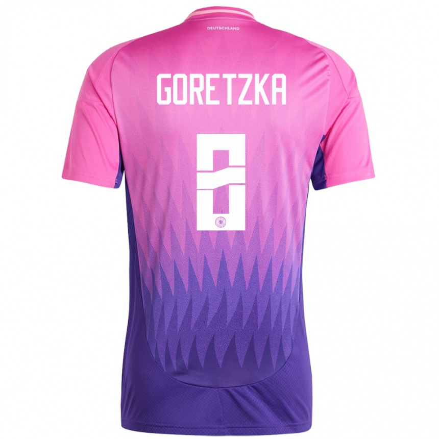 Kids Football Germany Leon Goretzka #8 Pink Purple Away Jersey 24-26 T-Shirt Canada