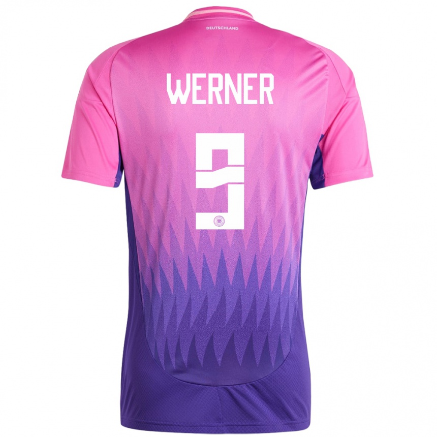 Kids Football Germany Timo Werner #9 Pink Purple Away Jersey 24-26 T-Shirt Canada