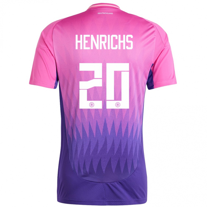 Kids Football Germany Benjamin Henrichs #20 Pink Purple Away Jersey 24-26 T-Shirt Canada