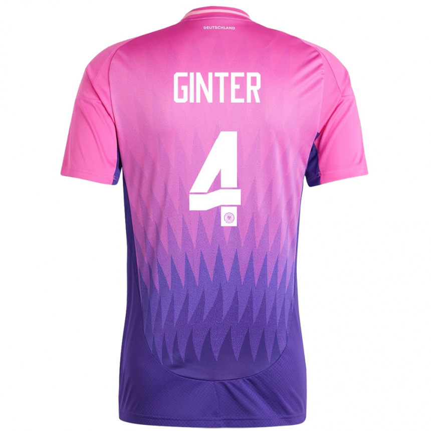 Kids Football Germany Matthias Ginter #4 Pink Purple Away Jersey 24-26 T-Shirt Canada