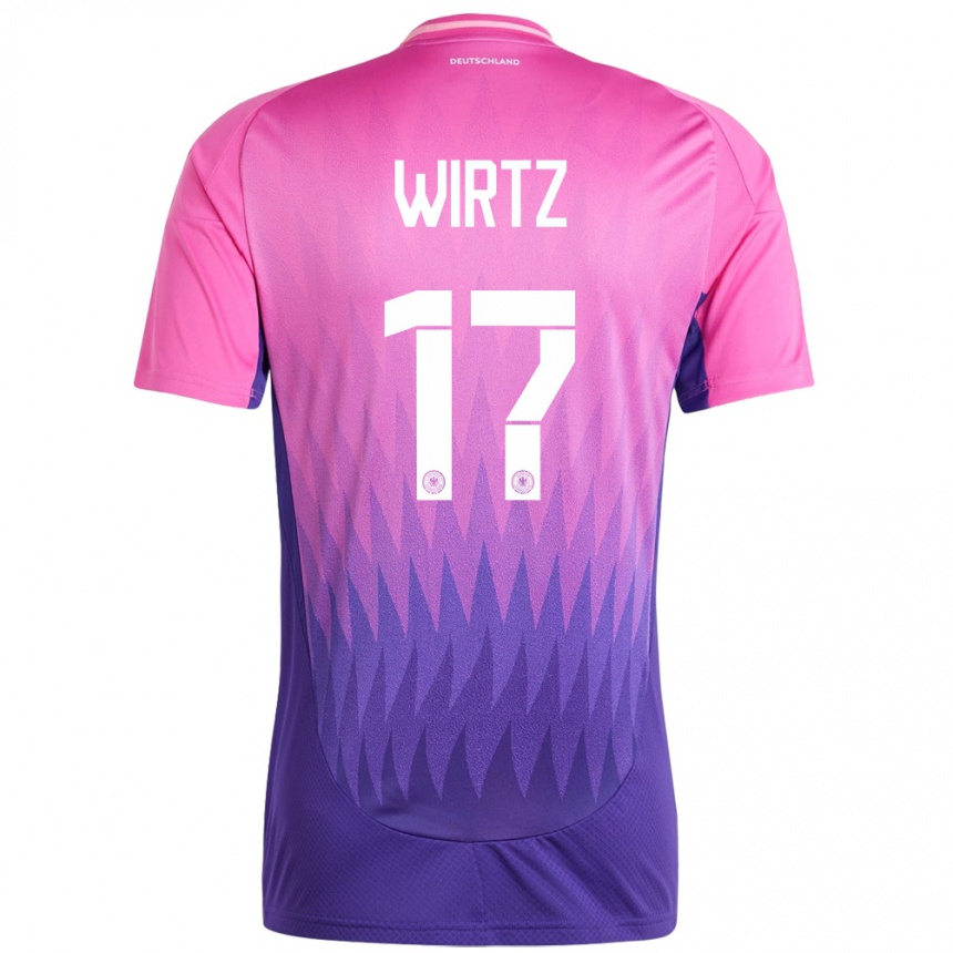 Kids Football Germany Florian Wirtz #17 Pink Purple Away Jersey 24-26 T-Shirt Canada