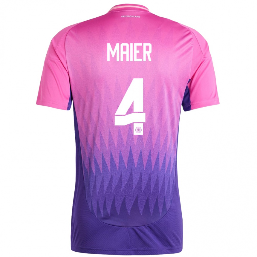 Kids Football Germany Leonie Maier #4 Pink Purple Away Jersey 24-26 T-Shirt Canada